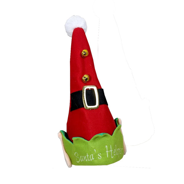 RED ELF HAT " SANTA'S HELPER"